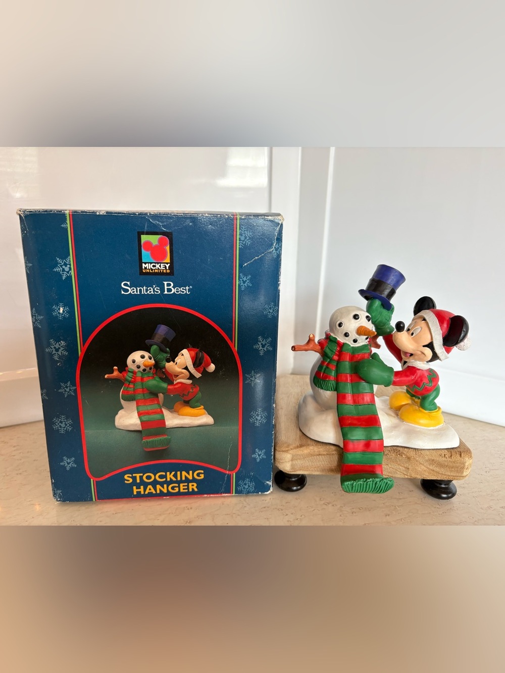 Disney Mickey Santa's Best Stocking Hanger - Red & Green